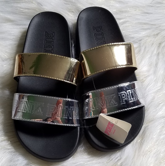 PINK Victoria's Secret Shoes - VS PINK DOUBLE STRAPS SLIDE MEDIUM